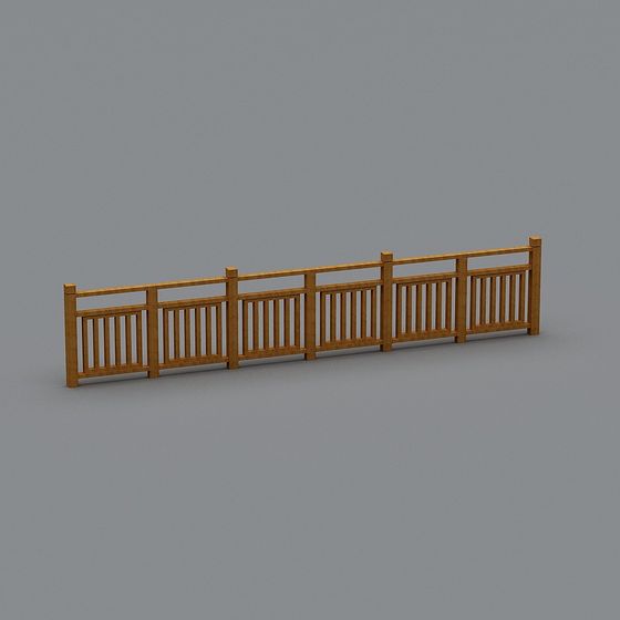 Charming Wooden Fence Low-Poly 3D Model