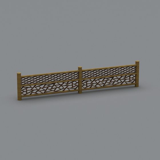 Charming Wooden Fence 3D model for Rustic Designs