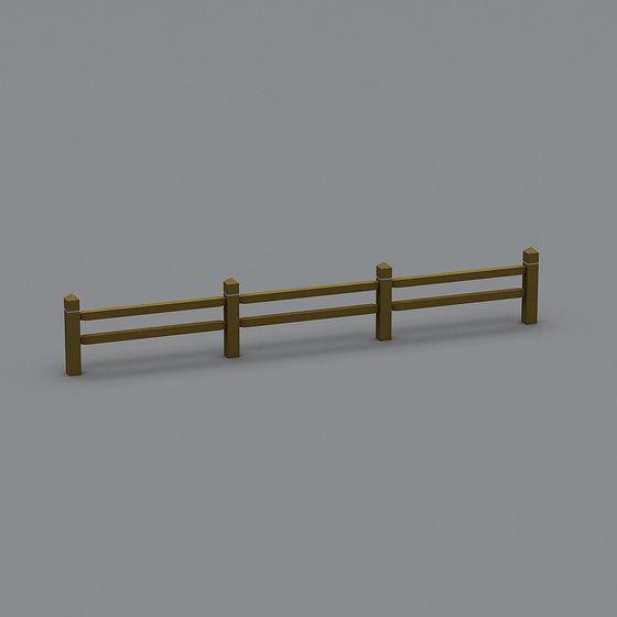 Charming Low-Poly Wooden Fence 3D Model