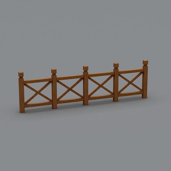 Low Poly Wooden Fence 3D model for Serene Countryside