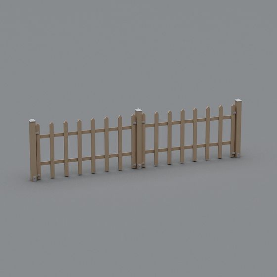 Low Poly Wooden Fence 3D model for Serene Landscapes