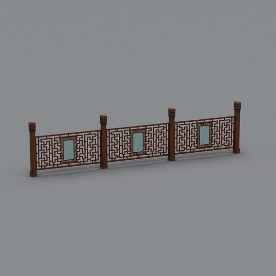 Eastern Elegance Railing 3D model
