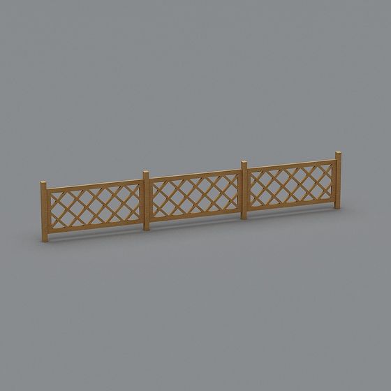 Low Poly Wooden Fence 3D Model for Natural Settings