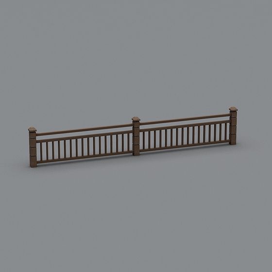 Exquisite Wooden Railing 3D model for Creative Projects
