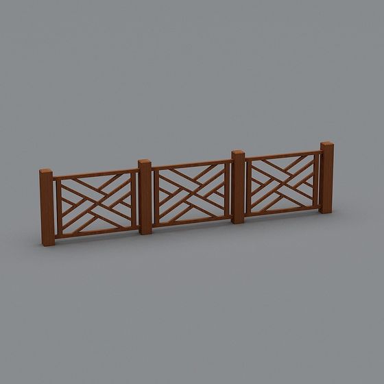 Charming Wooden Fence 3D model for Natural Settings