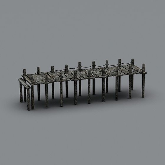 Ancient Wood Bridge 3D model