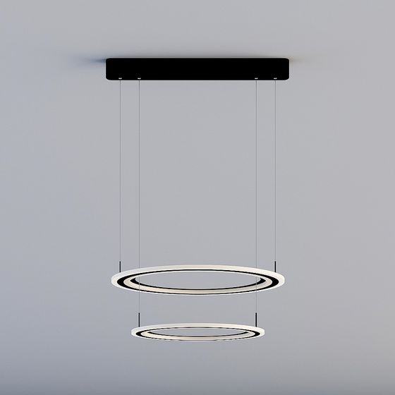 Stylish Circular Pendant Light 3D model for Modern Interiors