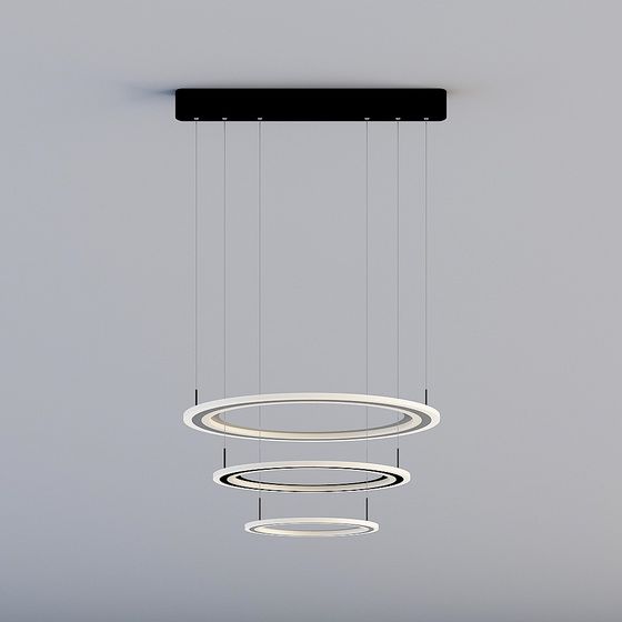 Elegant Circular Pendant Light 3D model for Contemporary Spaces