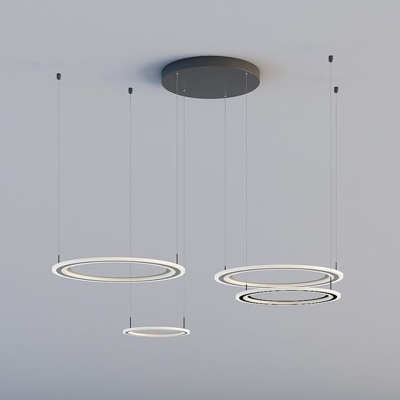 Suspended Halo Chandelier 3D model