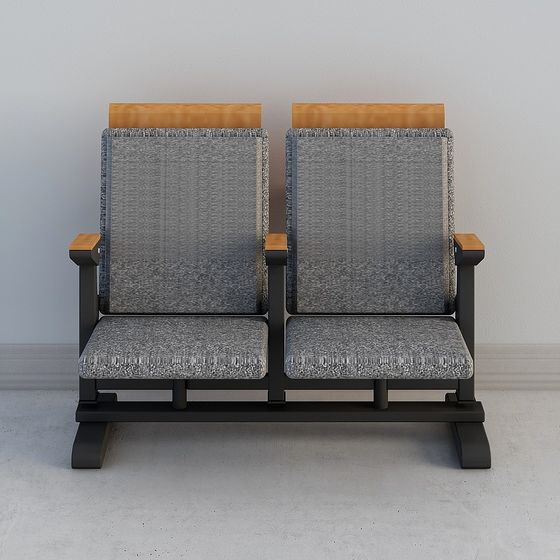 Stylish Two-Seater Sofa 3D model for Modern Spaces