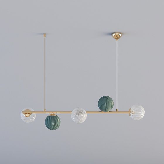 Stylish Low-Polygon Hanging Lamp 3D model