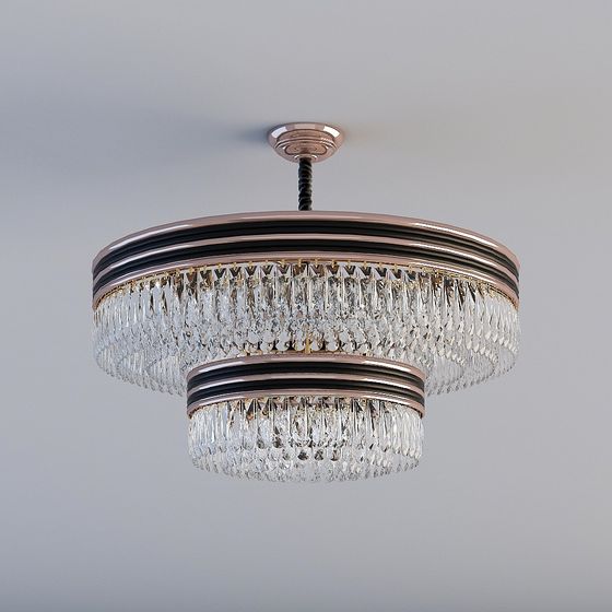 Elegant Low-Polygon Chandelier 3D model