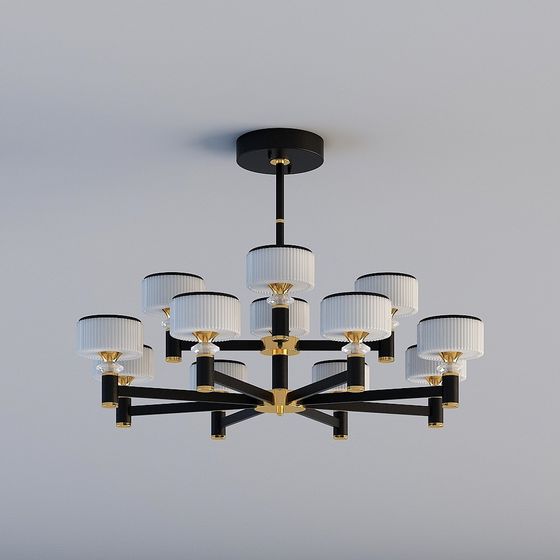 Elegant Low-Poly Chandelier 3D model for Modern Spaces