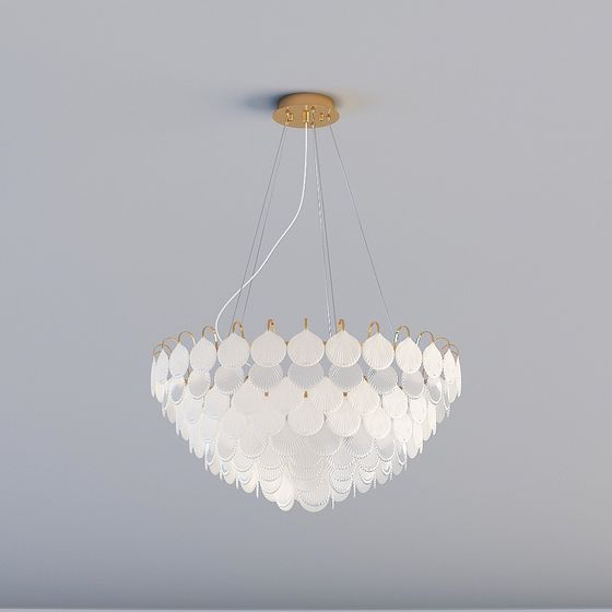 Elegant Seashell-Inspired Chandelier 3D model