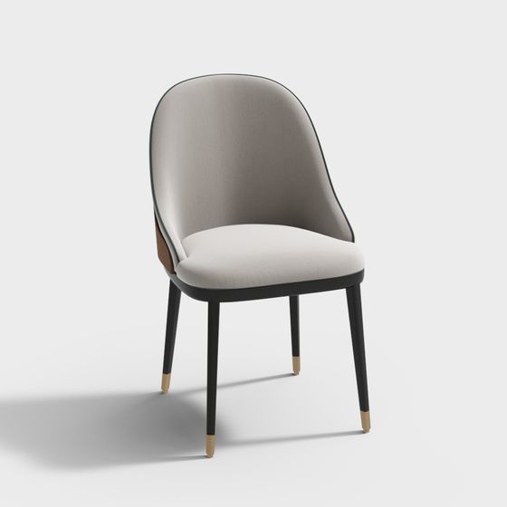 Elegant Curved Chair 3D model