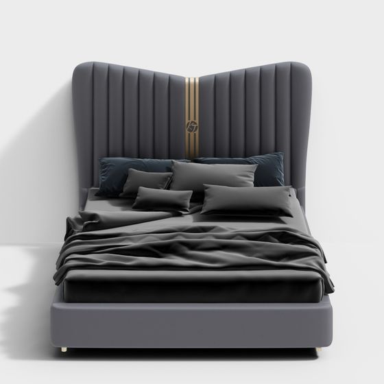 Urban Elegance 3D Model Bed for Modern Interiors