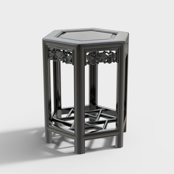 Traditional Chinese Style Flower Window Table 3D model
