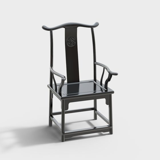 Elegant Ebony Wood Chair 3D model