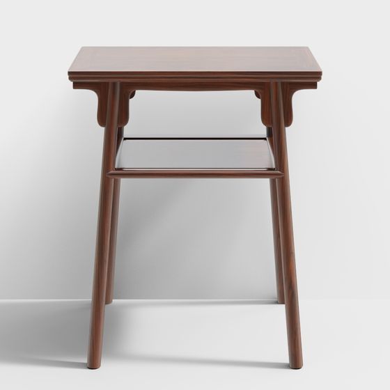 Vintage Wooden Side Table 3D model for Interior Design