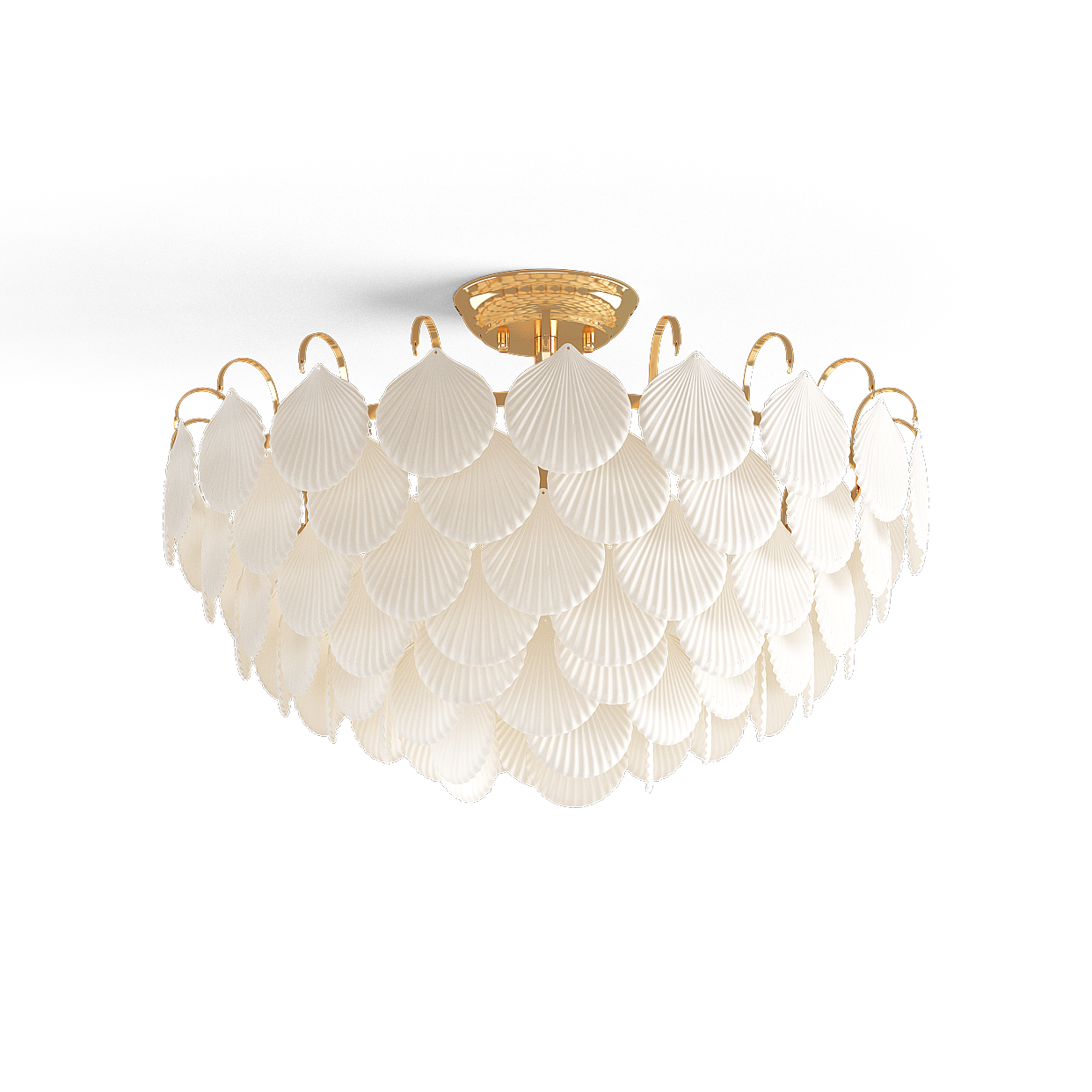 Seashell Ceiling Light 3D Model – Gold Frame Decor