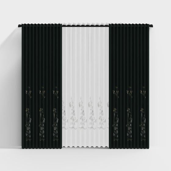 Elegant Garden Curtain 3D model