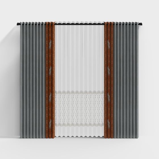 Retro Luxurious Curtain 3D model