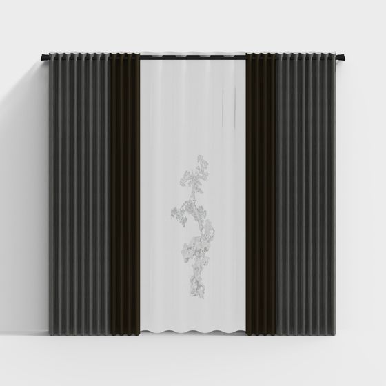 Forest Window Curtain 3D model