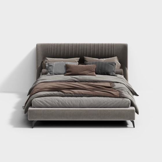 Stylish Low-Polygon 3D Bed Model for Contemporary Homes