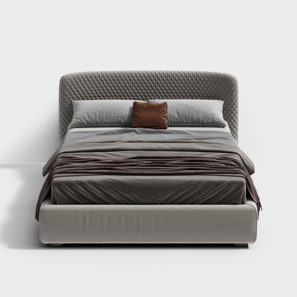 MasaSanty/Massa Santi - Modern Light Luxury Bedroom Double Bed 【 Metis 】