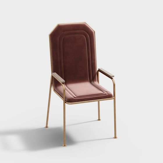 Elegant Velvet Chair 3D model