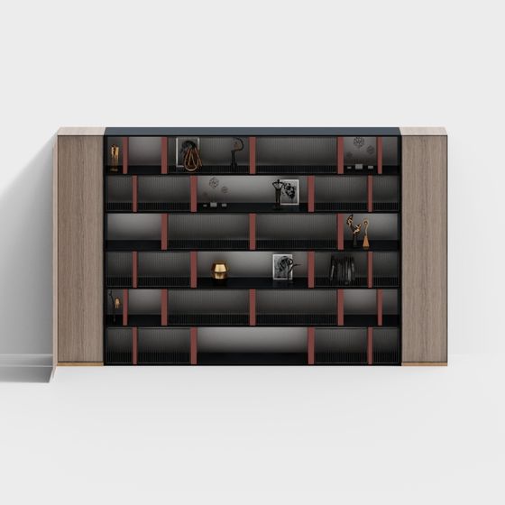 Stylish Industrial Bookshelf 3D model for Modern Interiors