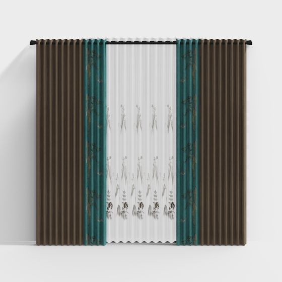 Elegant 3D Curtain Model for Stylish Spaces