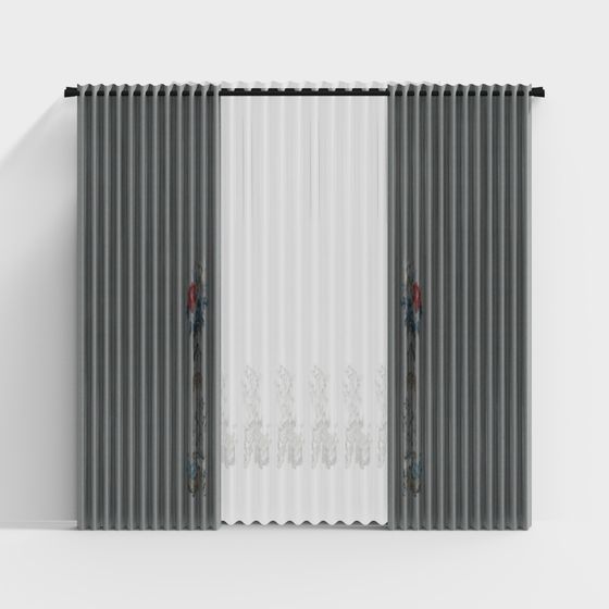 Industrial Style Louvered Window 3D model