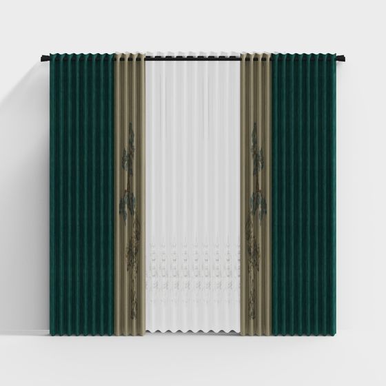 Stylish Low-Poly Curtain 3D Model for Creative Spaces