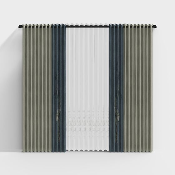 Industrial Style Louvered Window 3D model