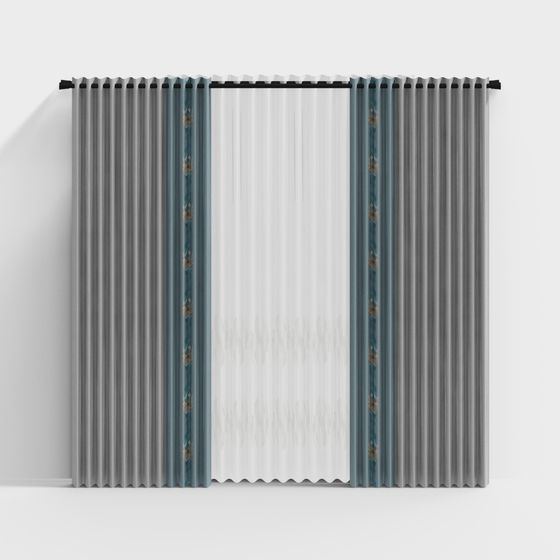 Low Poly Elegant Curtain 3D model