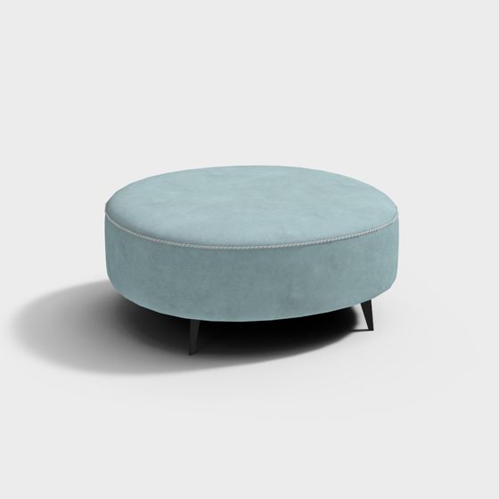 Stylish Round Sofa Pouf 3D model