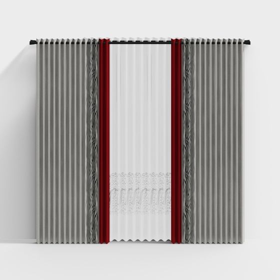 Elegant 3D Curtain Model for Modern Interiors