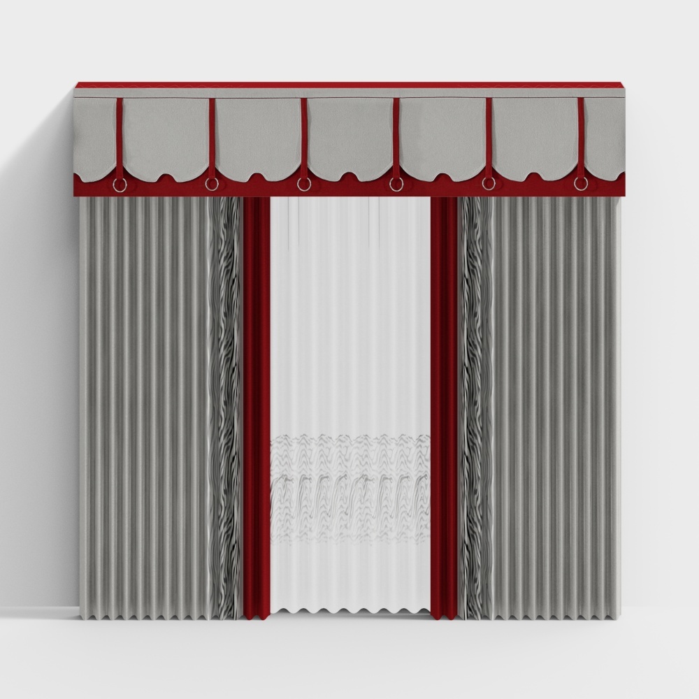 Stylish 3D Curtain Model for Modern Interiors