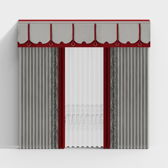 Stylish 3D Curtain Model for Modern Interiors