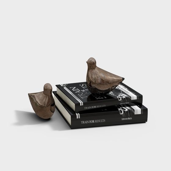 Charming Birds on Book 3D model