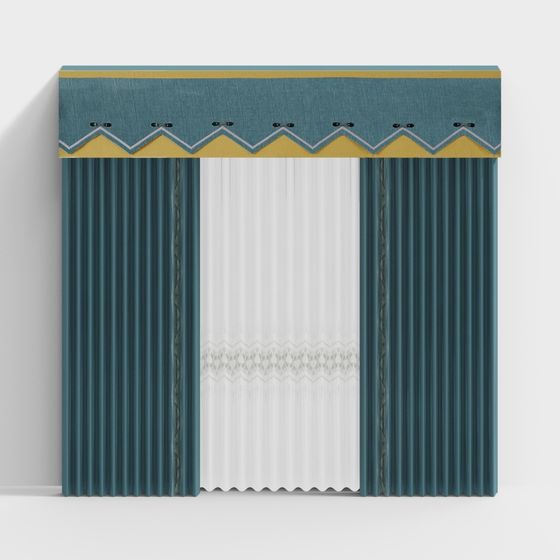Vintage Elegance Curtain 3D model for Modern Spaces