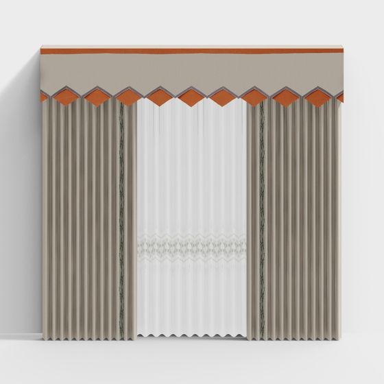 Chic Low-Poly Curtain 3D model for Modern Interiors
