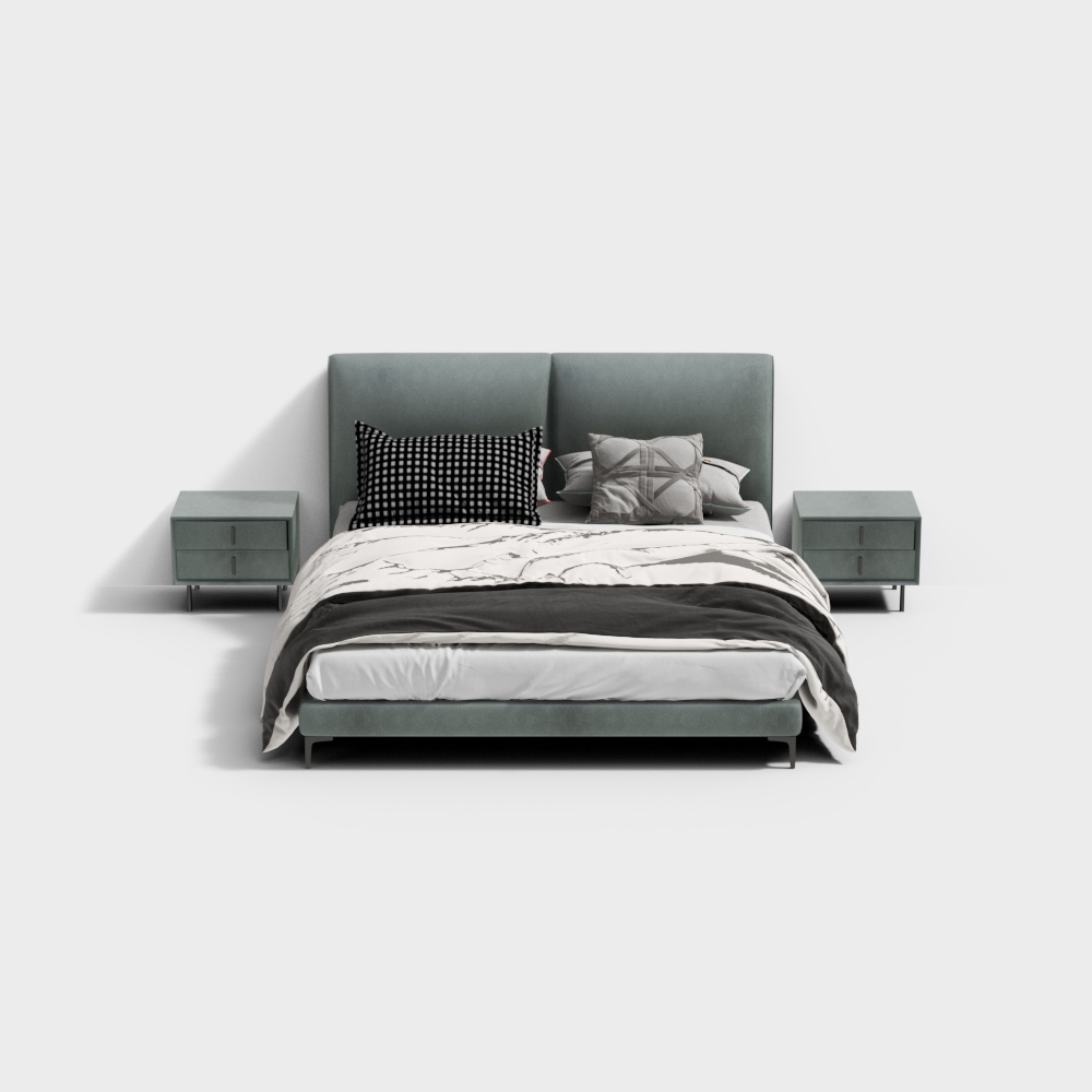 Letto matrimoniale con comodino