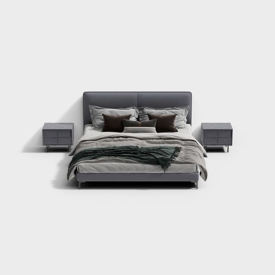 有床頭櫃的特大床