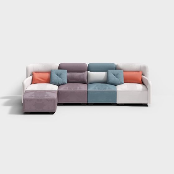 Low-Poly Modern Sofa 3D Model