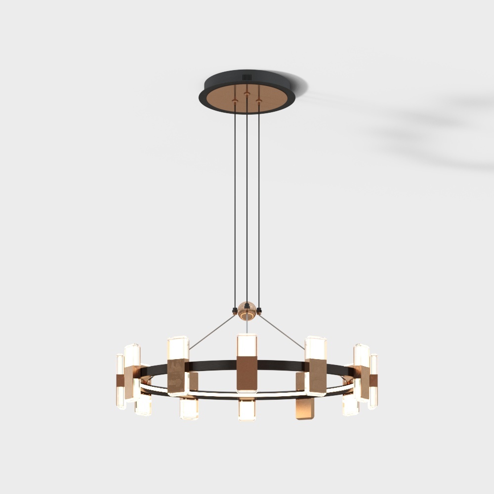 Sleek Modern Chandelier 3D model