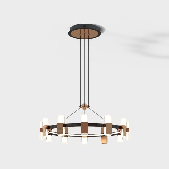 Sleek Modern Chandelier 3D model