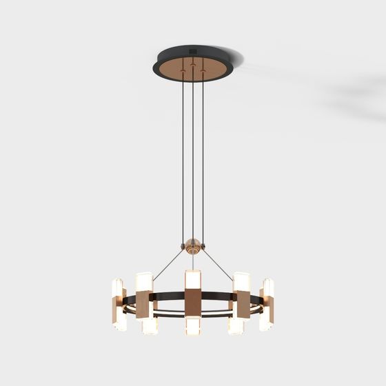 Stylish Modern Chandelier 3D model