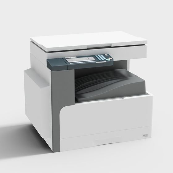 Modern Plastic Printer 3D Model for Office Use